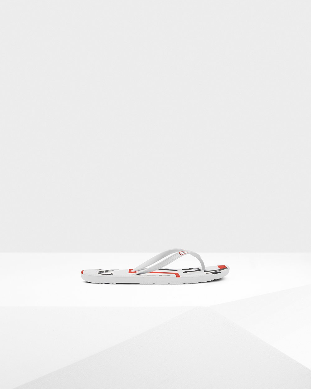 Hunter Parmak Arası Terlik Erkek Beyaz - Original Exploded Logo - Türkiye HK2079634